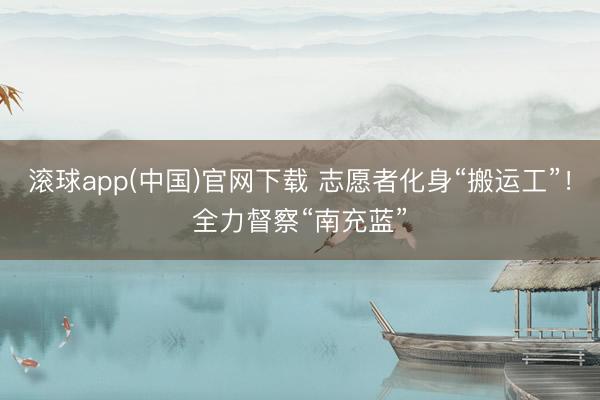 滚球app(中国)官网下载 志愿者化身“搬运工”!全力督察“南充蓝”
