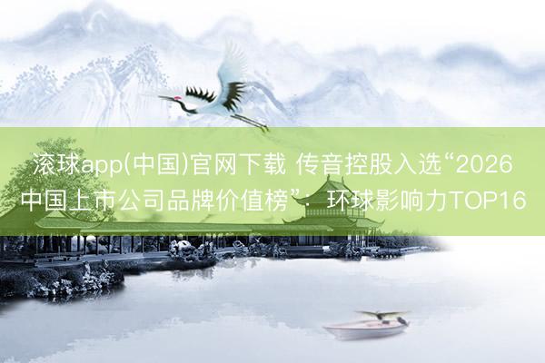 滚球app(中国)官网下载 传音控股入选“2026中国上市公司品牌价值榜”：环球影响力TOP16
