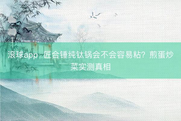 滚球app 匠合锤纯钛锅会不会容易粘?煎蛋炒菜实测真相