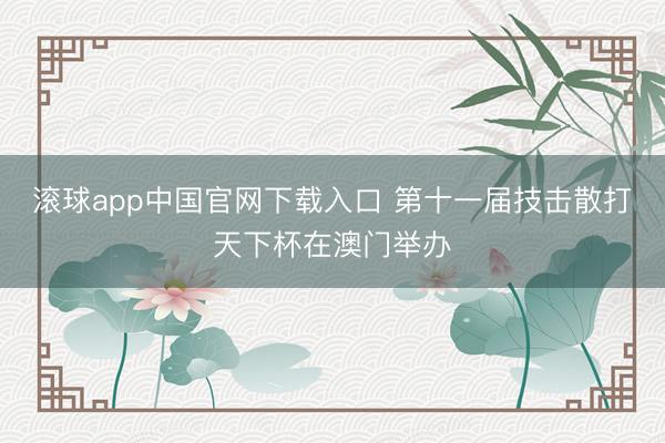 滚球app中国官网下载入口 第十一届技击散打天下杯在澳门举办