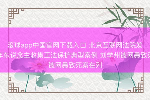 滚球app中国官网下载入口 北京互联网法院发布未成年东说念主收集王法保护典型案例 刘学州被网暴致死案在列
