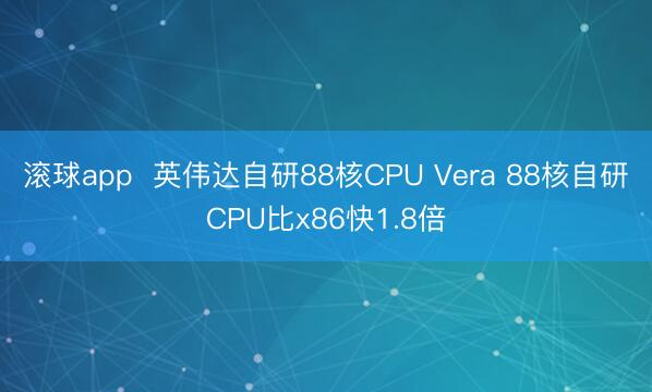 滚球app  英伟达自研88核CPU Vera 88核自研CPU比x86快1.8倍