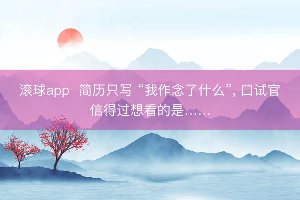 滚球app  简历只写 “我作念了什么”， 口试官信得过想看的是……