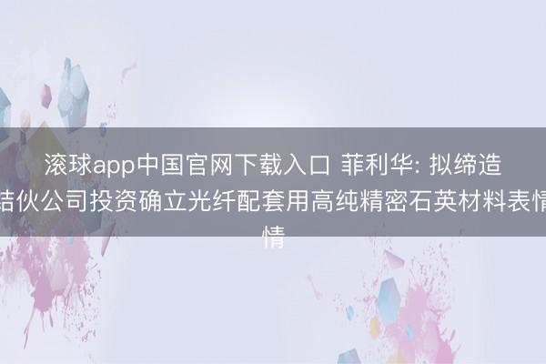 滚球app中国官网下载入口 菲利华: 拟缔造结伙公司投资确立光纤配套用高纯精密石英材料表情