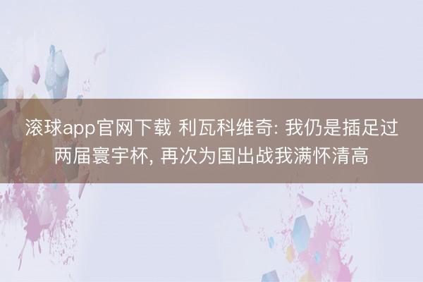 滚球app官网下载 利瓦科维奇: 我仍是插足过两届寰宇杯， 再次为国出战我满怀清高