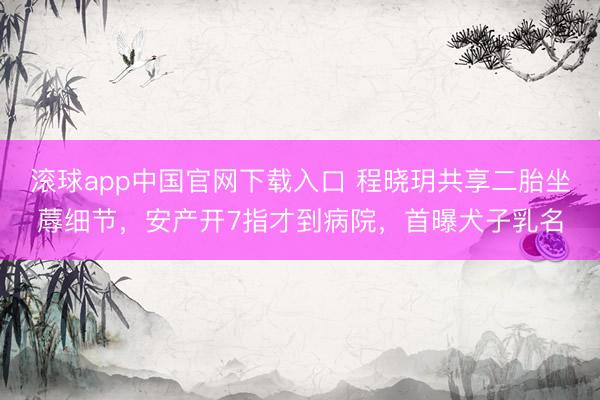 滚球app中国官网下载入口 程晓玥共享二胎坐蓐细节，安产开7指才到病院，首曝犬子乳名