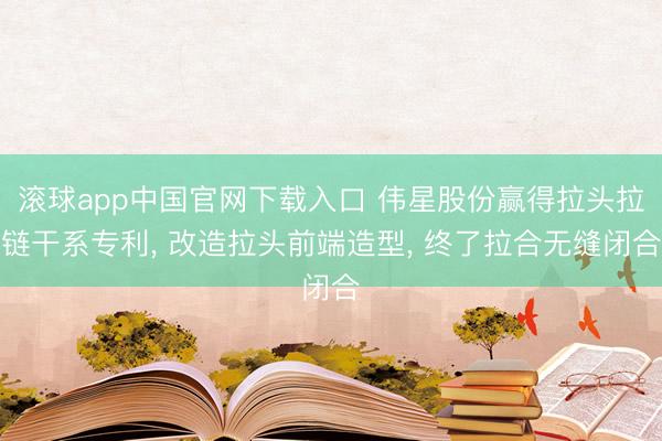 滚球app中国官网下载入口 伟星股份赢得拉头拉链干系专利， 改造拉头前端造型， 终了拉合无缝闭合