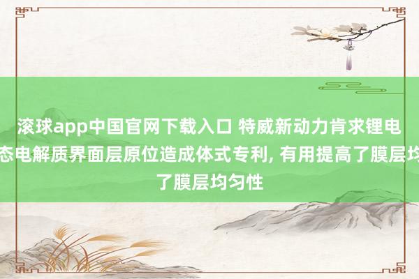 滚球app中国官网下载入口 特威新动力肯求锂电板固态电解质界面层原位造成体式专利， 有用提高了膜层均匀性