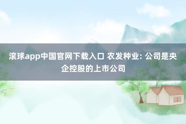 滚球app中国官网下载入口 农发种业: 公司是央企控股的上市公司