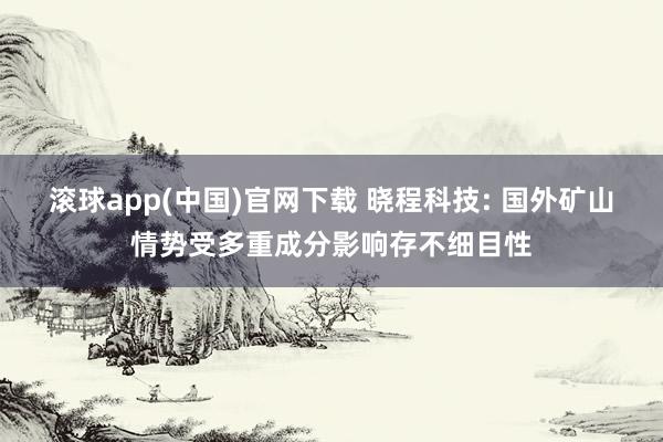 滚球app(中国)官网下载 晓程科技: 国外矿山情势受多重成分影响存不细目性